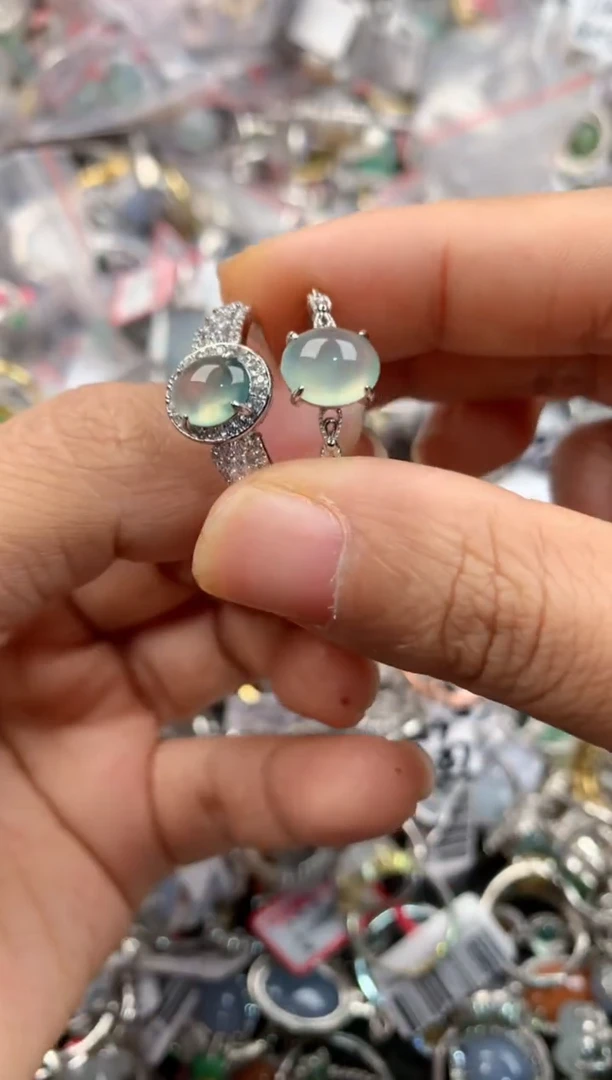 银S925镶嵌戒指翡翠1111----2