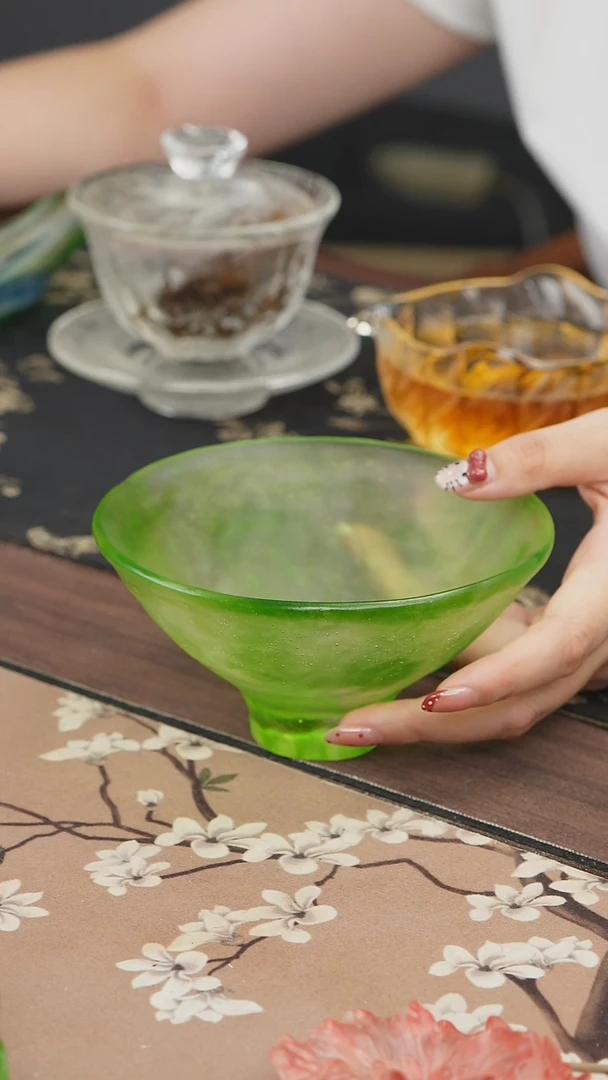 手工艺品琉璃绿色建盏