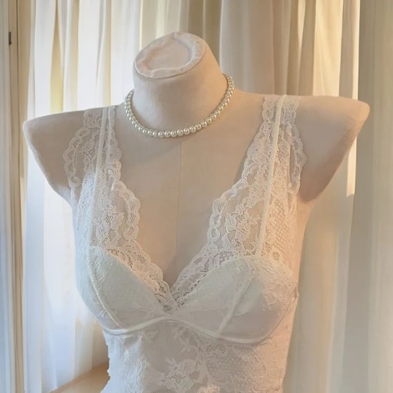 夏天内衣薄款新款法式蕾丝内衣小胸无钢圈内搭叠穿吊带背心显瘦美