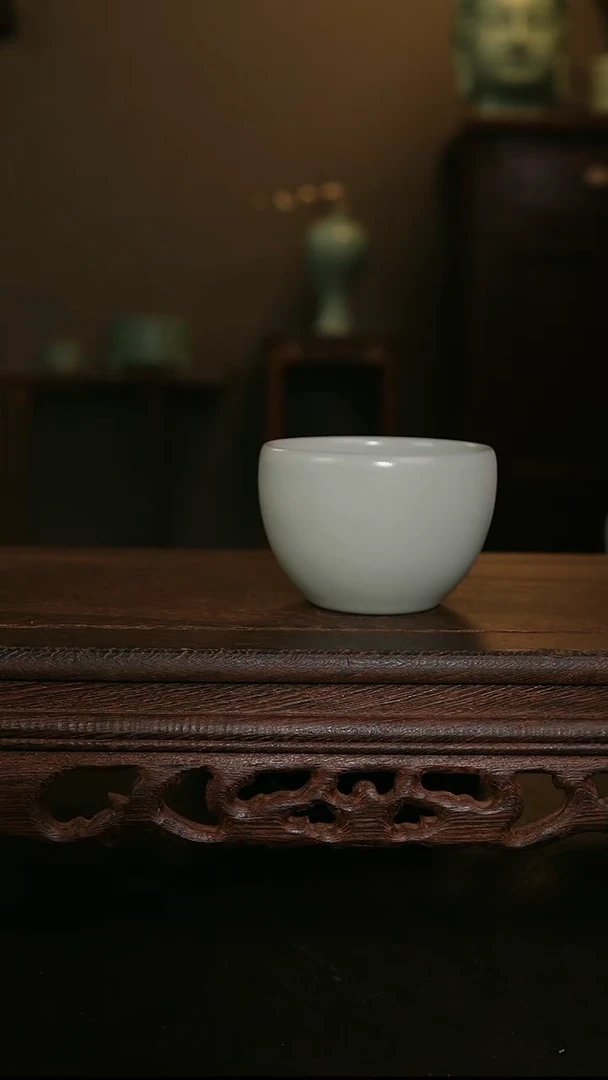 摆件王国奇手工月白缸杯 印章