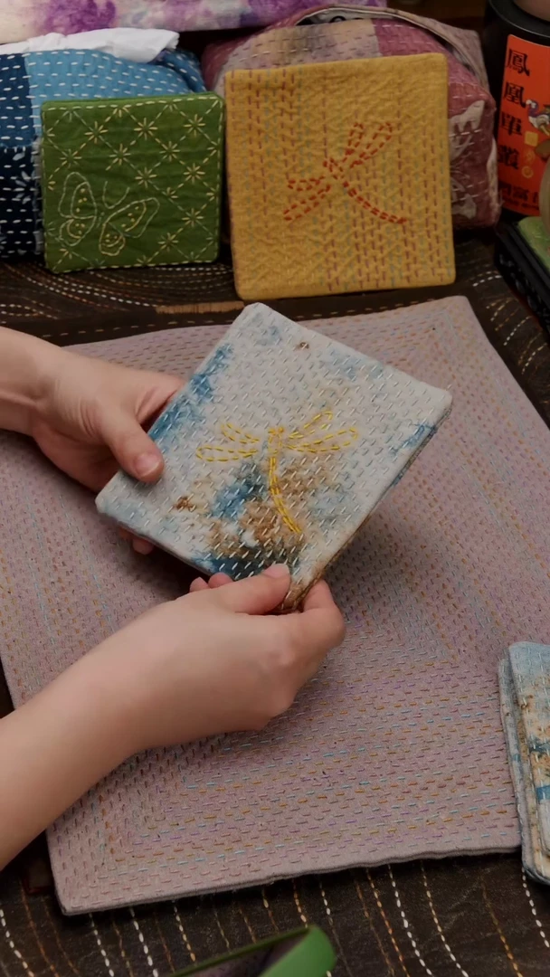 紫砂其他Cici手作刺子绣茶席-617