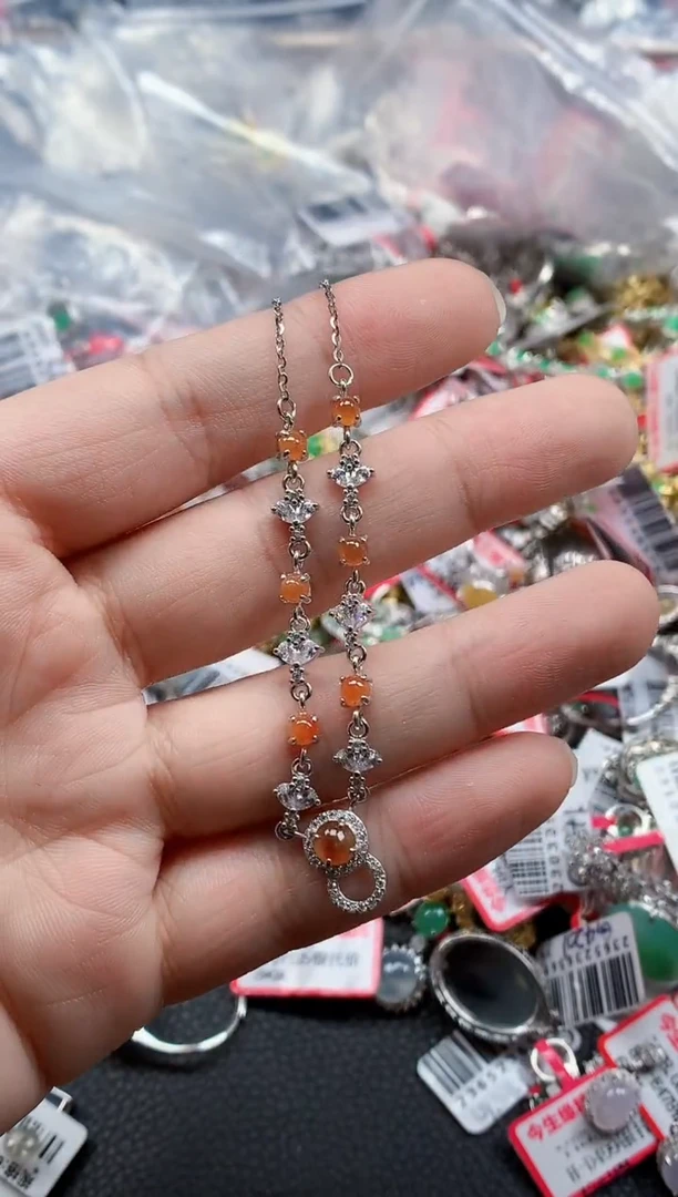 银S925镶嵌戒指翡翠天然A货缅甸翡翠