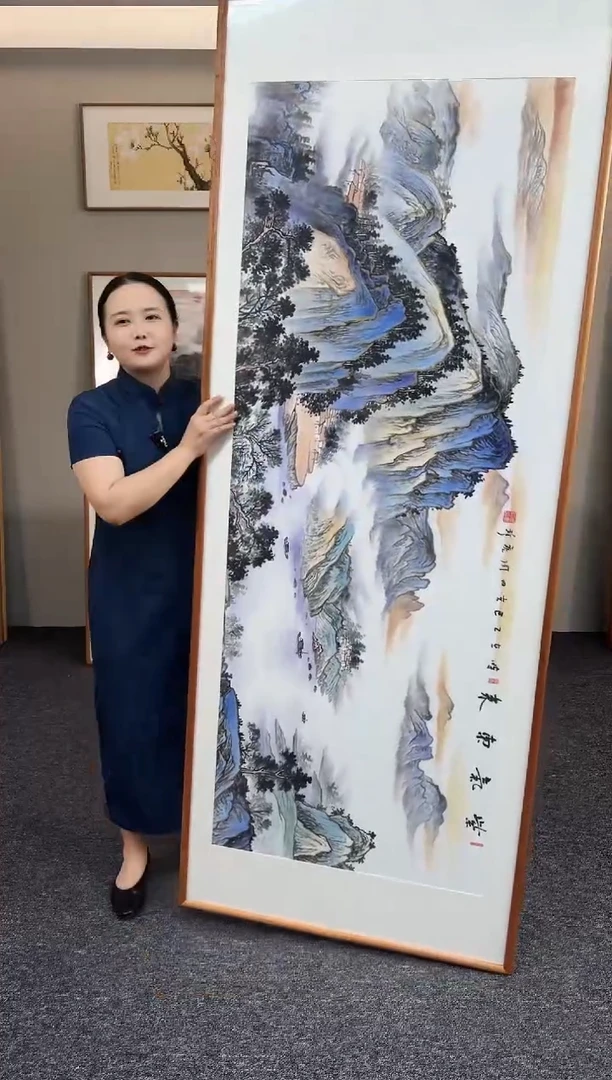 国画紫气东来210*80手绘作品