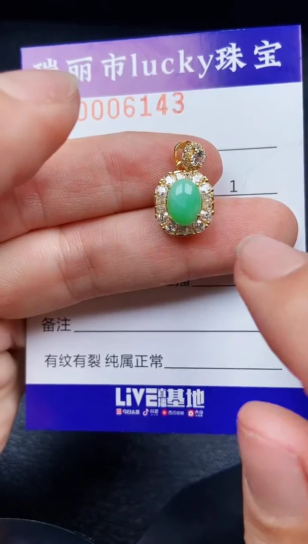 翡翠银S925镶嵌颈饰6143