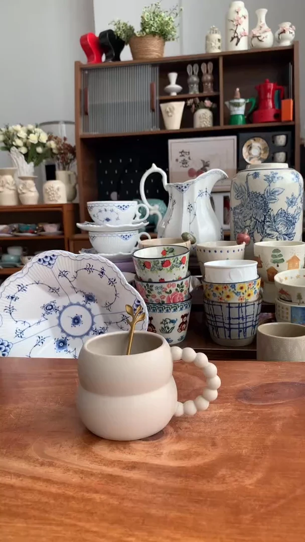 瓷【默认微瑕】灰色葫芦杯【送勺】