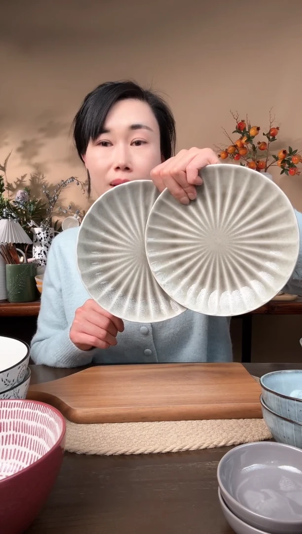 【闪购商品】瓷片8英寸窑变花瓣盘2只微瑕