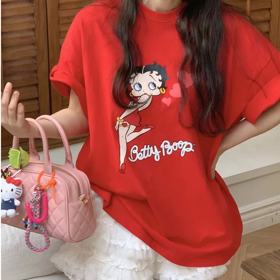 韩国东大门正品代购 时尚贝蒂女孩爱心短袖（no退no换）