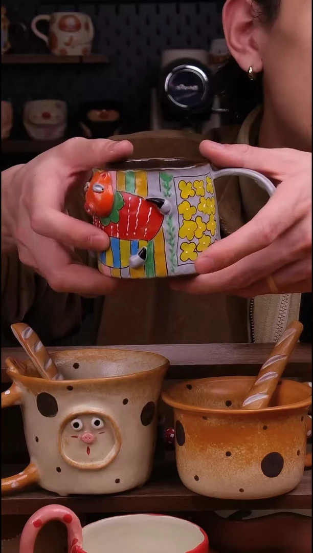 杯子陶景德镇可爱设计师款陶瓷32号