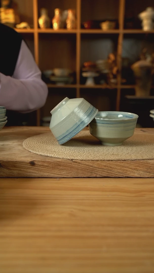 青云系列的5英寸高脚直筒碗2个