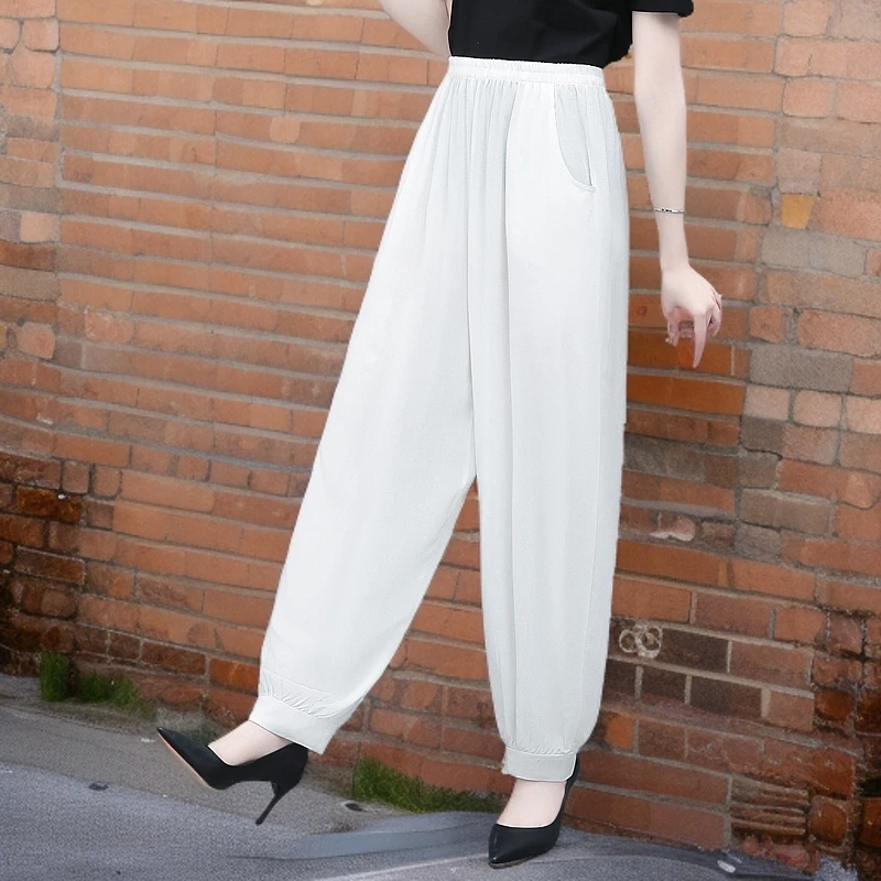 时尚网红裤子女士休闲裤夏季薄款灯笼裤纯色防蚊裤百搭舞蹈武术裤