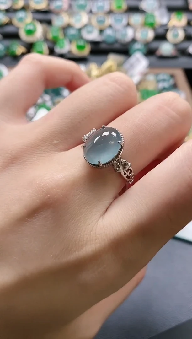 【闪购商品】翡翠戒指银S925镶嵌51511