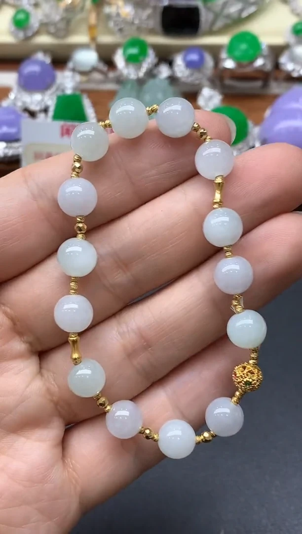 18K金镶嵌手链翡翠213-中国好珍宝