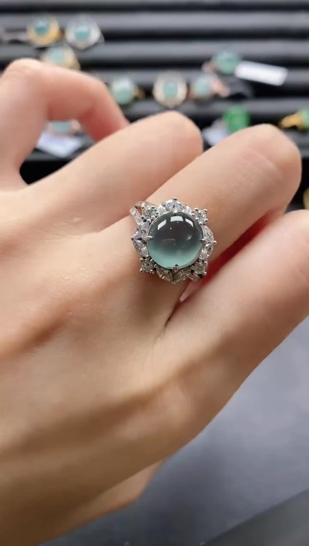 【闪购商品】翡翠戒指银S925镶嵌1111