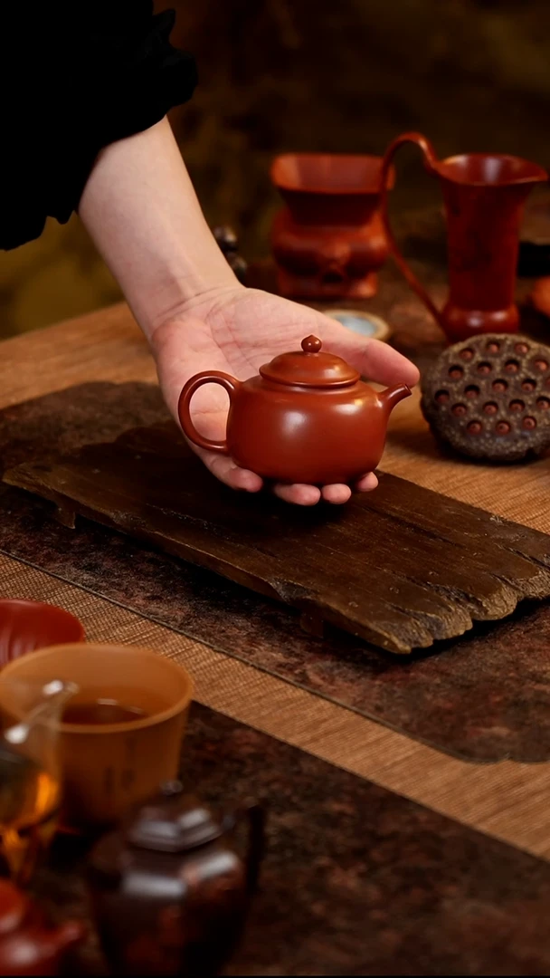 茶壶紫砂红皮龙匏樽