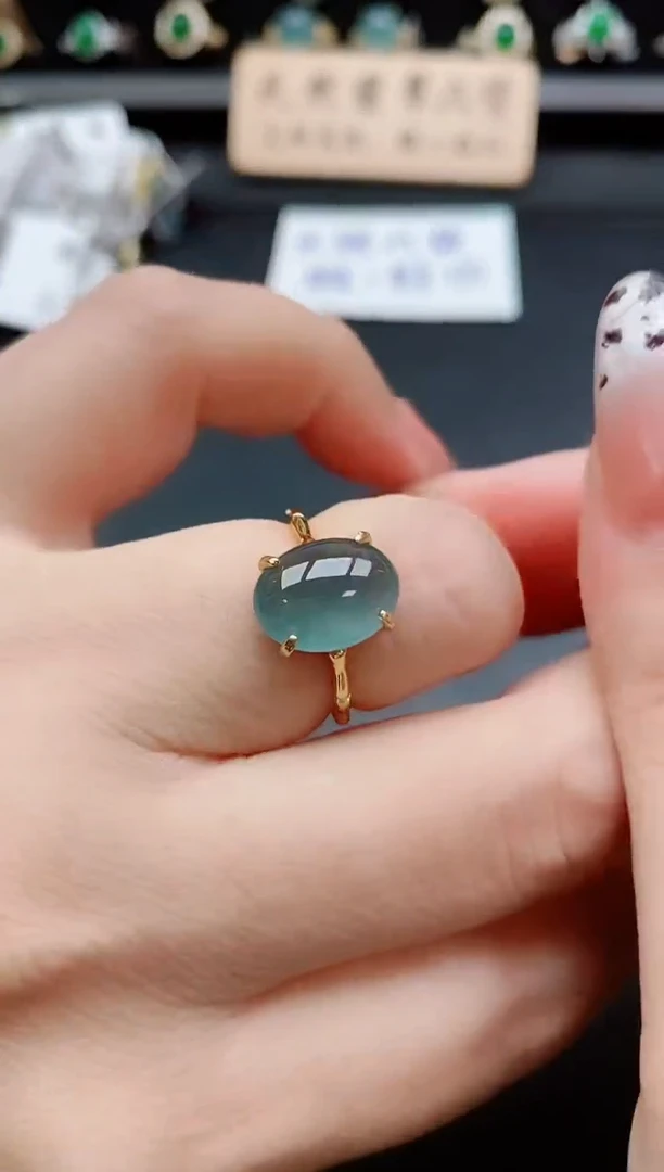 银S925镶嵌戒指翡翠1