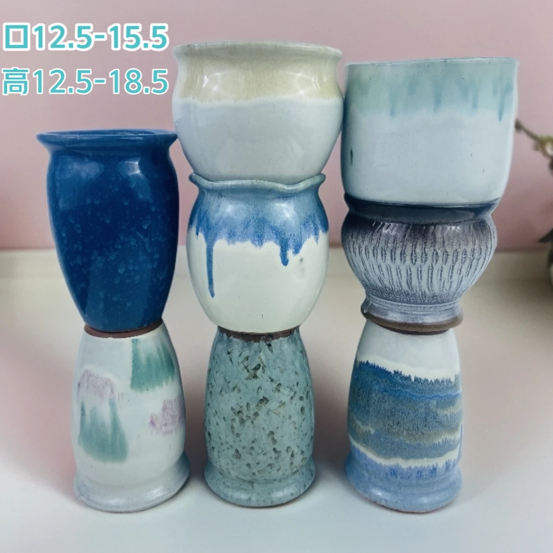 9008特色八个法师老桩组合—法师老桩多肉花盆粗陶绿植简约