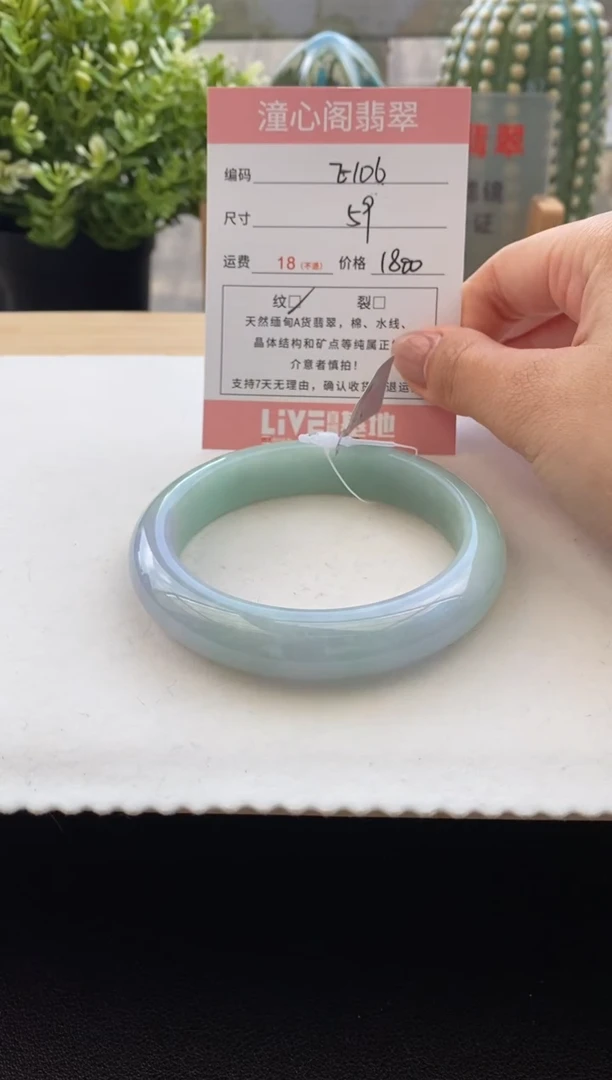 未镶嵌手镯翡翠59圈口 编码 E106
