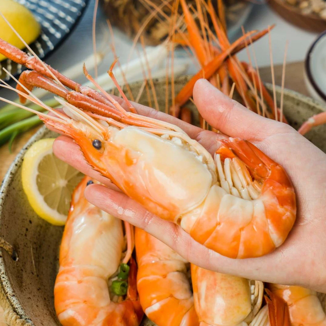 【源头优选】夏日冰爽清水大虾绿色养殖活虾液氮锁鲜9-11型原味即食