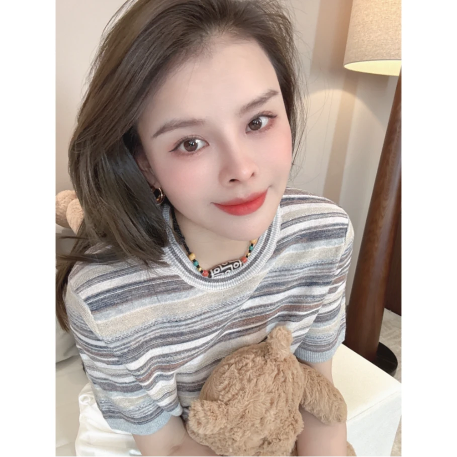 LAZYVISION亚麻圆领女士T恤ZMD-26844