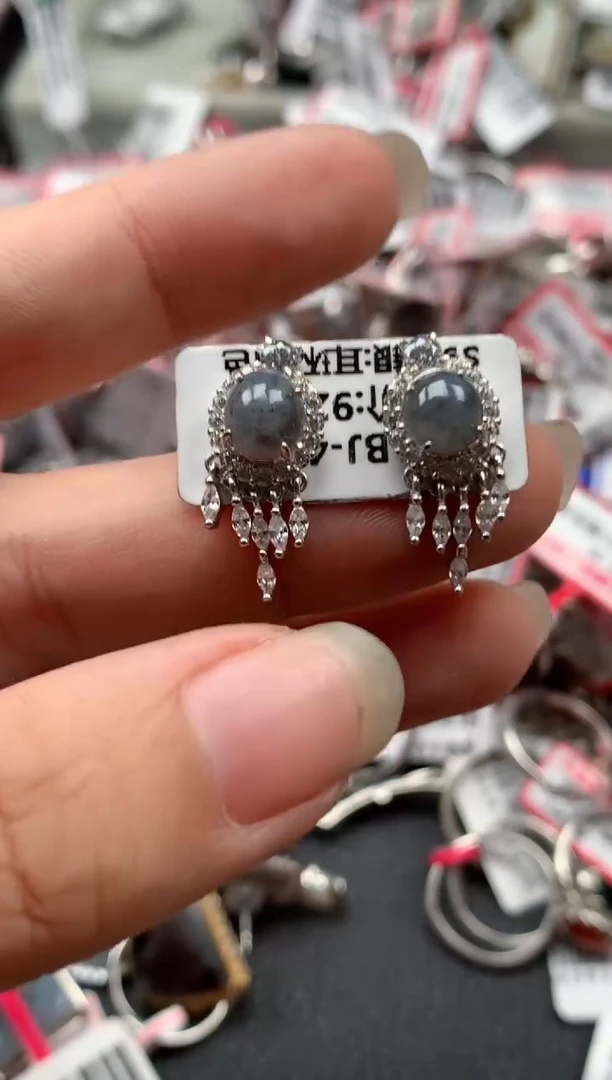 银S925镶嵌戒指翡翠天然A货缅甸翡翠