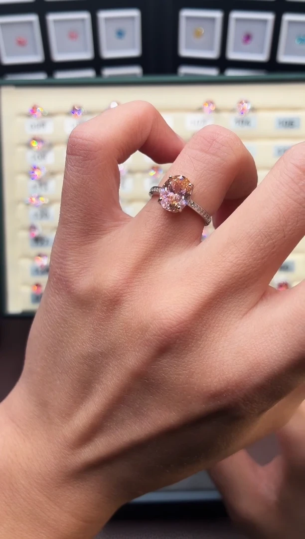 戒指彩色蓝宝石银S925镶嵌111