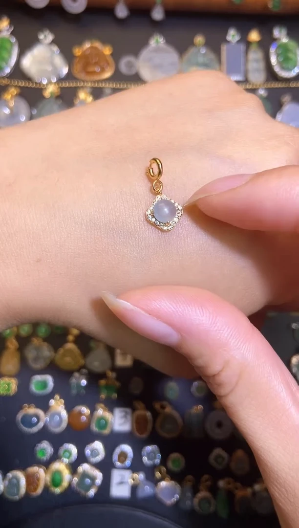 翡翠银S925镶嵌颈饰天然a货翡翠