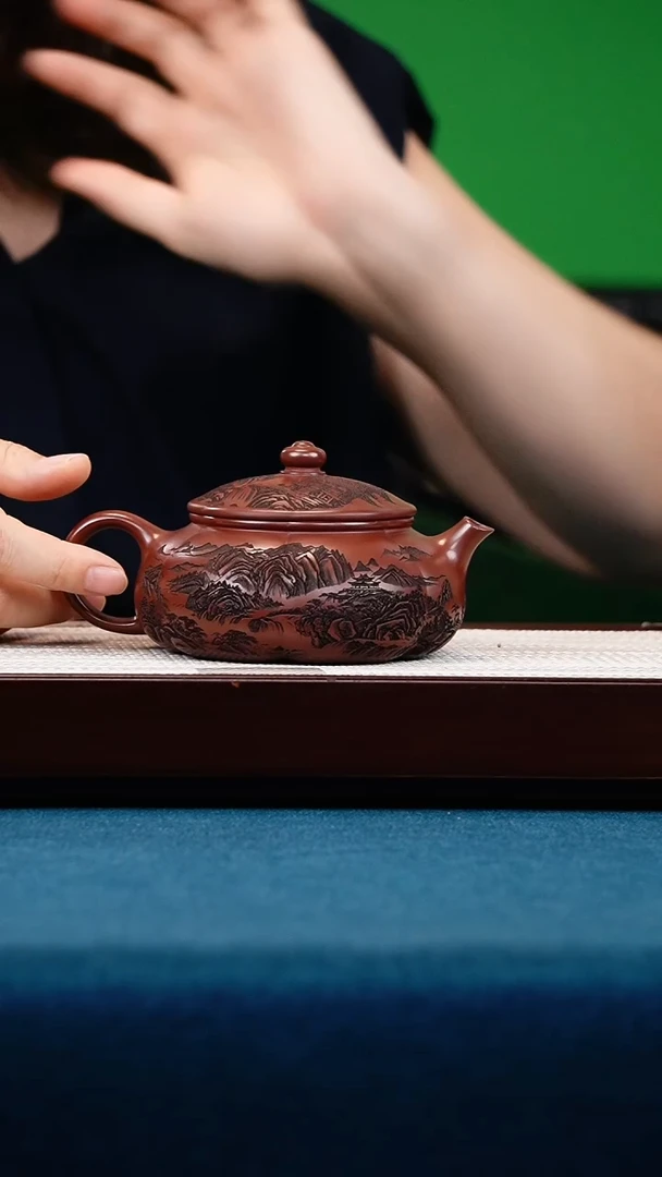 茶壶紫砂龙血砂筋纹寒江