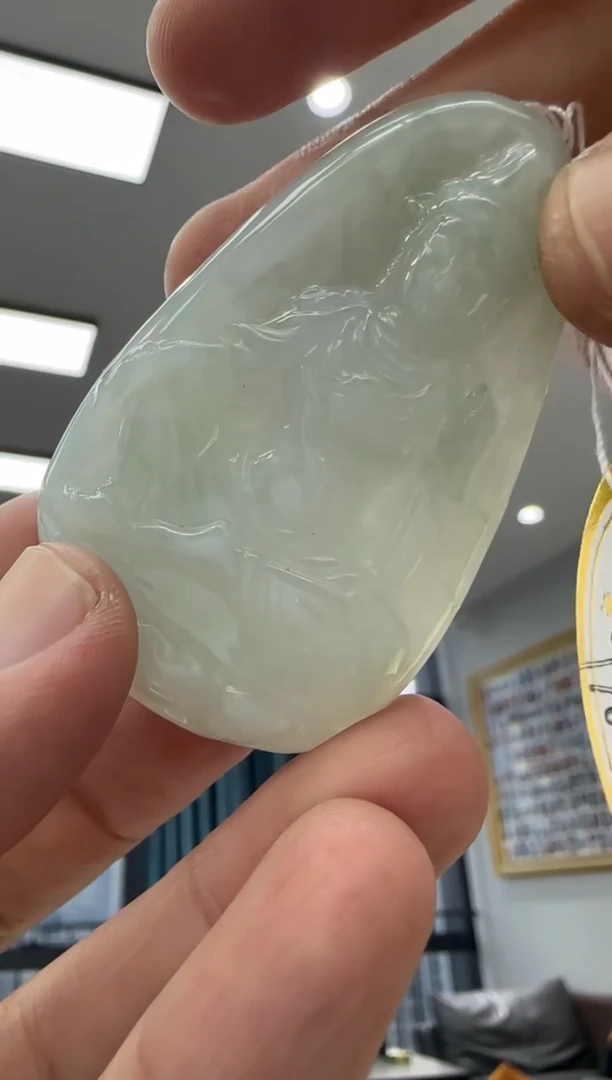 颈饰未镶嵌翡翠天然翡翠A货孤品一件