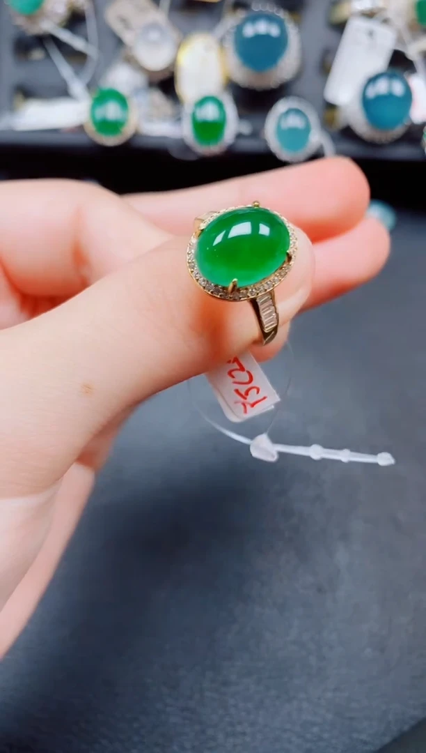 银S925镶嵌戒指翡翠翡翠