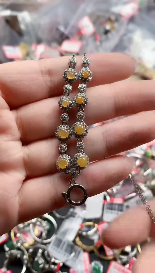 银S925镶嵌戒指翡翠天然A货缅甸翡翠