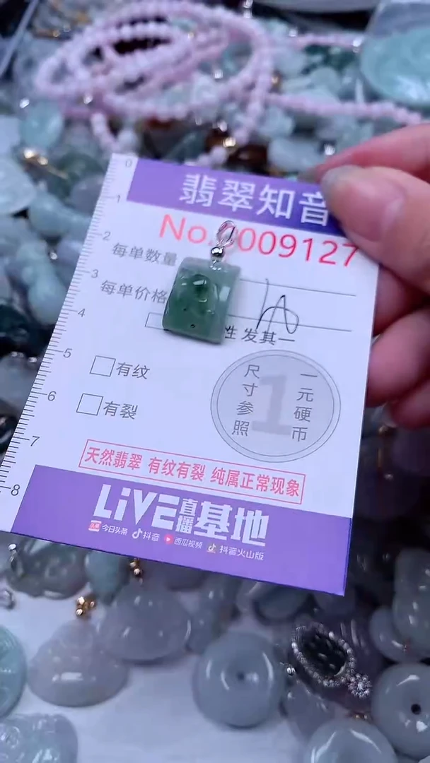 翡翠未镶嵌吊坠(不含链)9127