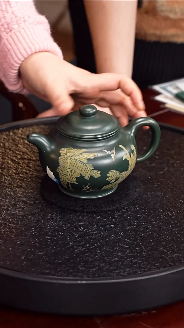 茶壶紫砂潘春芳 掇只58  绿泥 340毫升 陈大羽