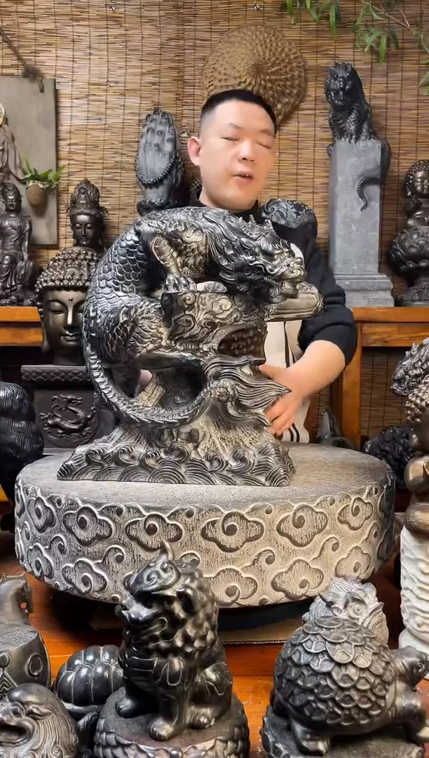 石材天然青石雕刻40吸水兽