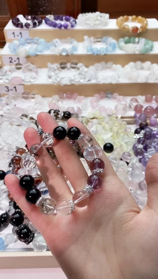 【闪购商品】水晶手串未镶嵌紫水搭绿幽灵手串