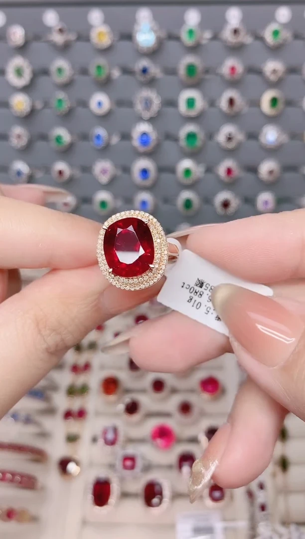 碧玺戒指18K金镶嵌碧玺6.88ct
