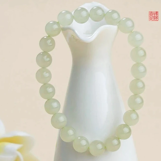 {只发货头}天然正品和田玉Q08a晴水手串百搭情侣多色多样性发一串