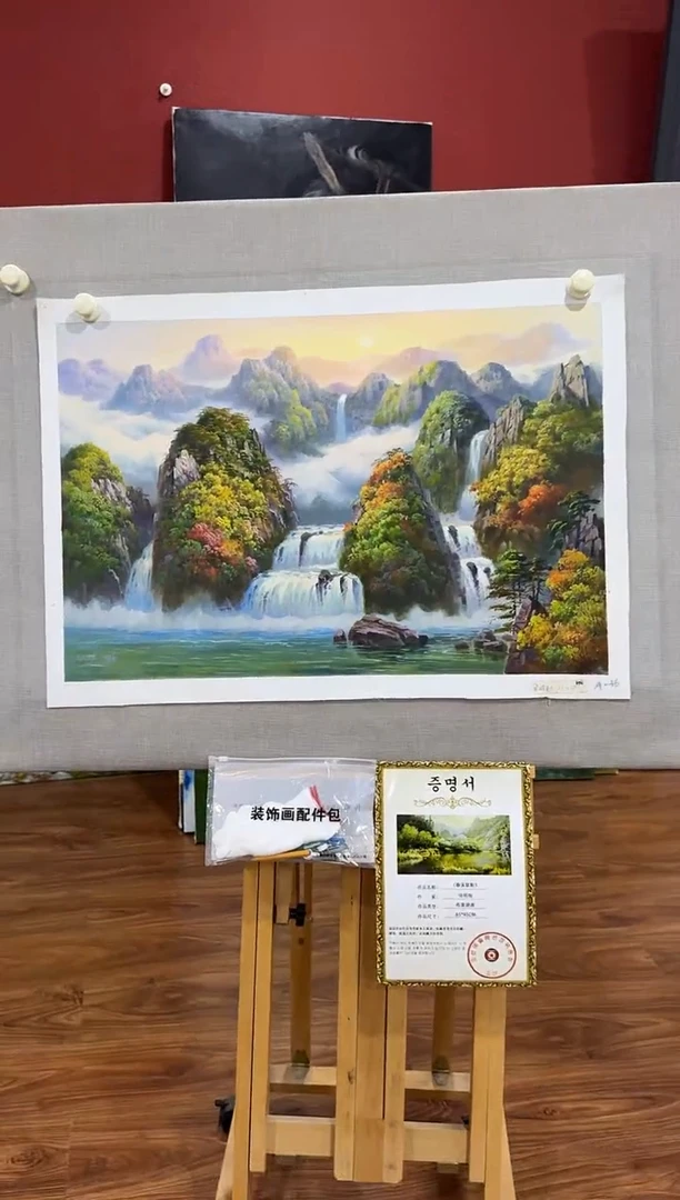 油画【原创·保真·带证书】朝鲜画家纯手绘油画--顺丰包邮--