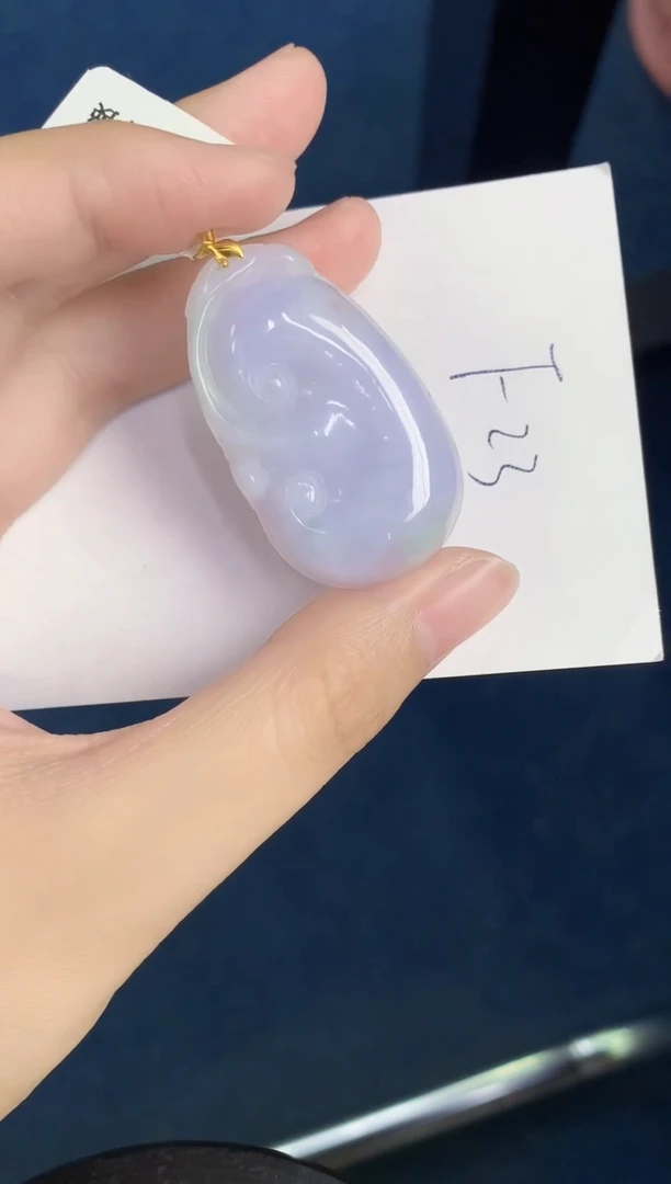 翡翠18K金镶嵌颈饰天然翡翠緬甸A貨