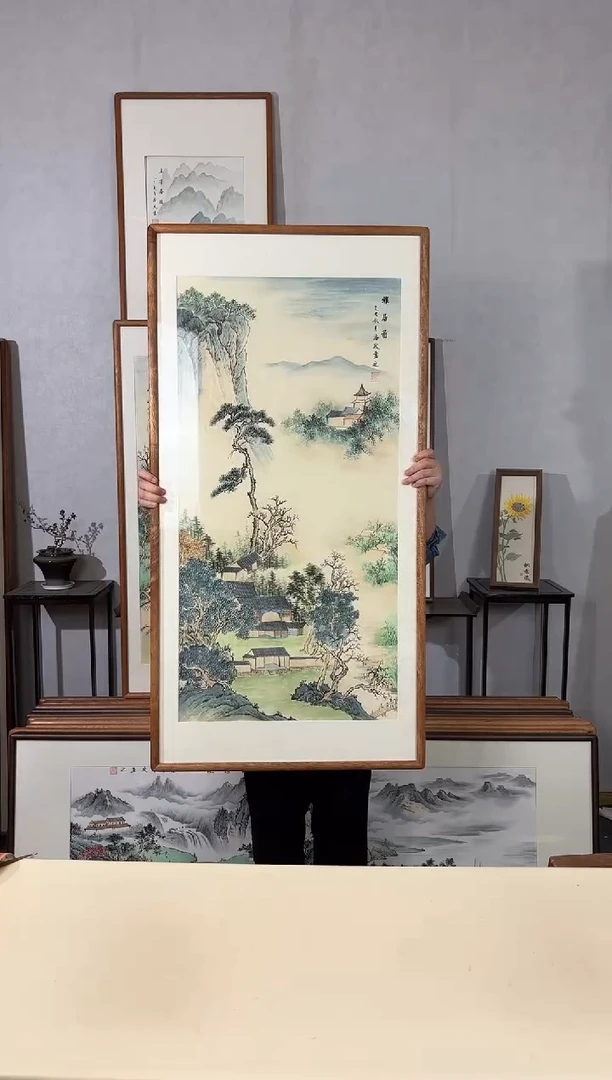 国画手绘*雅居图*62*122cm带框发货