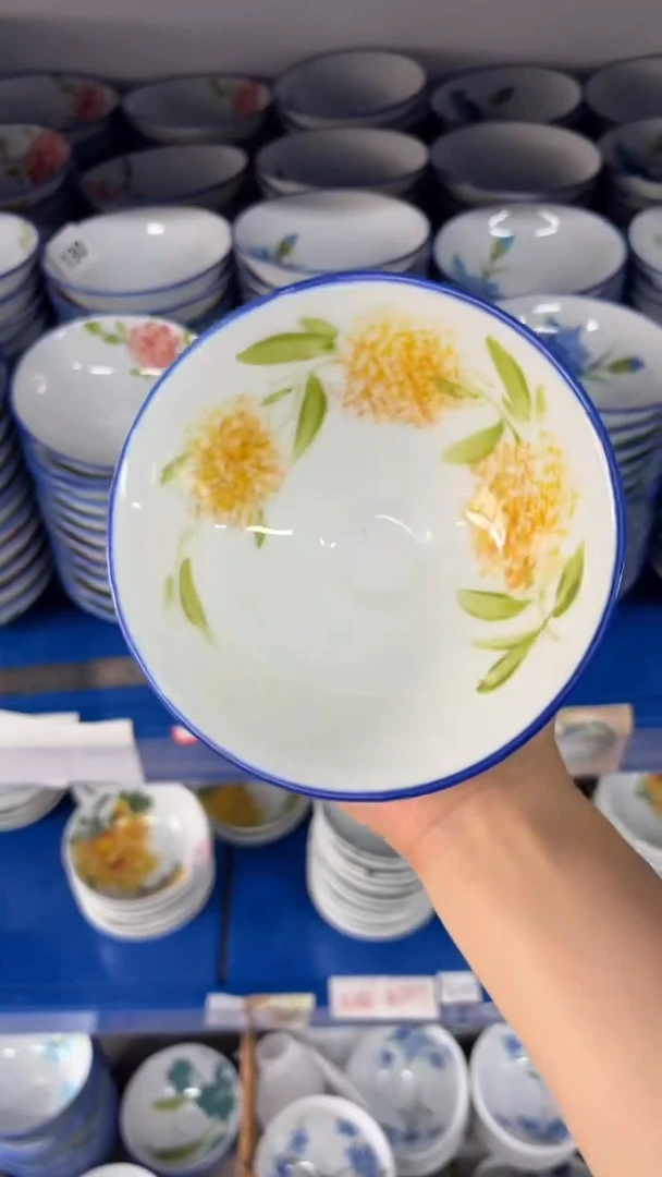 瓷片景德镇高温釉中彩-斗笠碗9