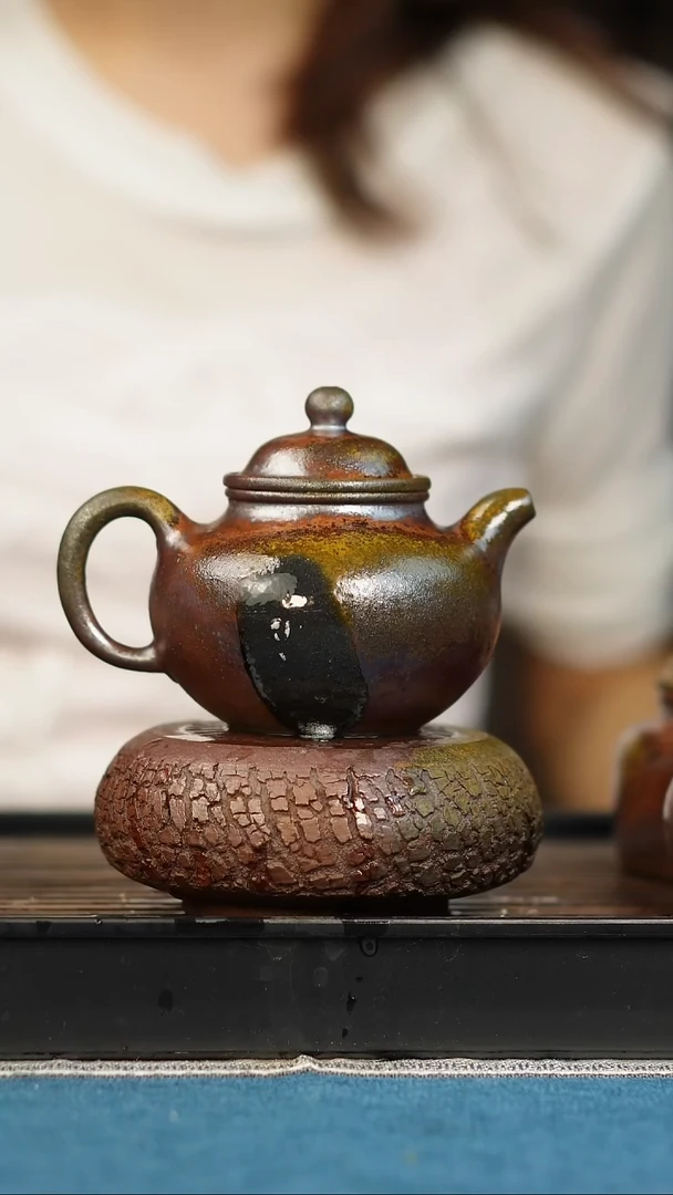 茶壶紫砂柴烧紫砂天青莲子