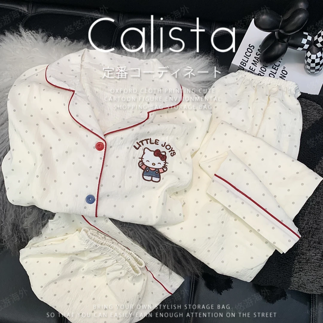 日本Calista夏季云朵棉三件套卡通可爱外穿套装家居服