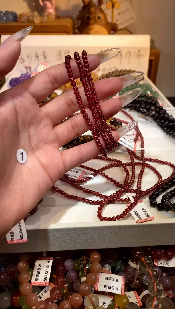 未镶嵌手链水晶石榴石手串