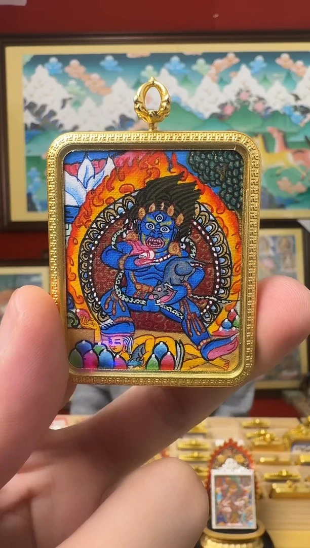 吊坠黑c-热贡纯手绘-刀刀