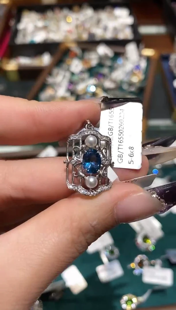 吊坠(不含链)银S925镶嵌托帕石楚楚珠宝中古甄选不退换