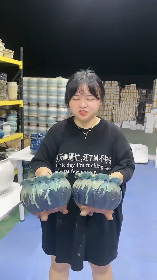 宜兴紫砂粗陶花盆
