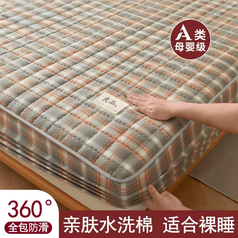 A类新疆夹棉床笠单件厚家用全包席梦思床垫防滑保护罩防尘床单套3