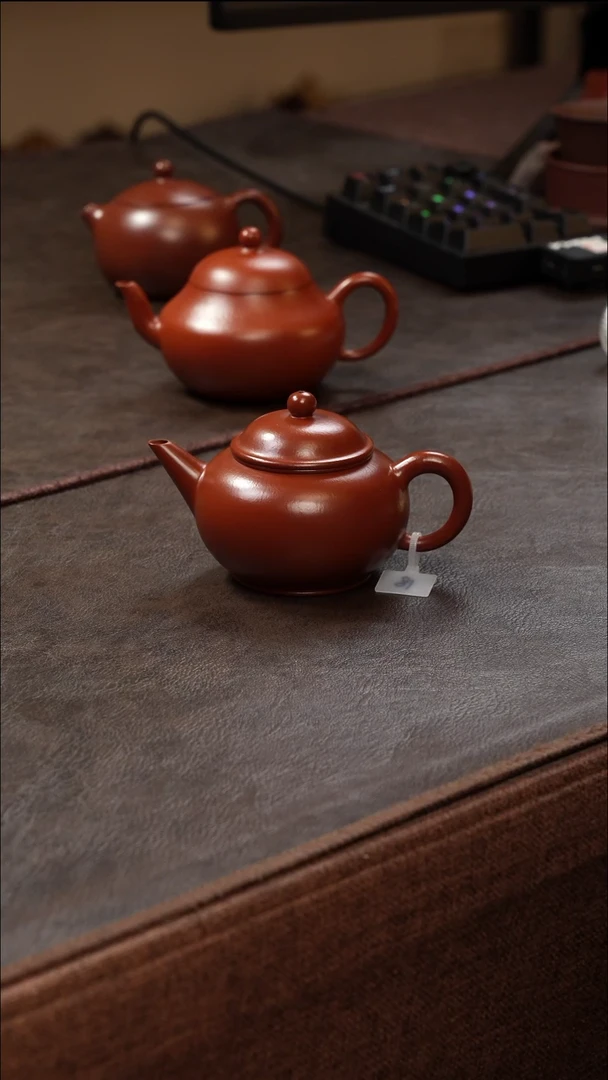 茶壶紫砂壶·17朱泥水平壶135cc