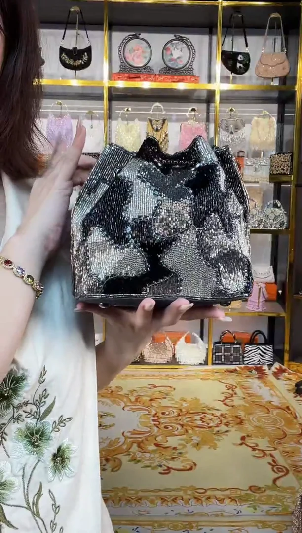 织物珠韵恒泽重工串珠手提包直播间女神专拍