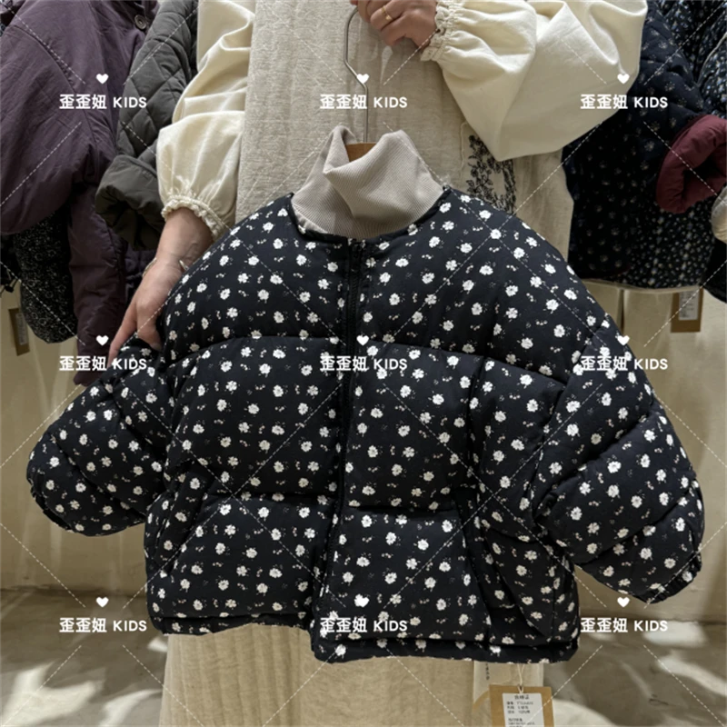 【歪歪妞童装】24810儿童复古森系碎花加厚保暖棉服